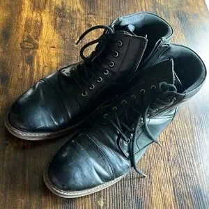 Shoes | Mens Black Hawker Rye Side Zip Dress Boots Size 13 